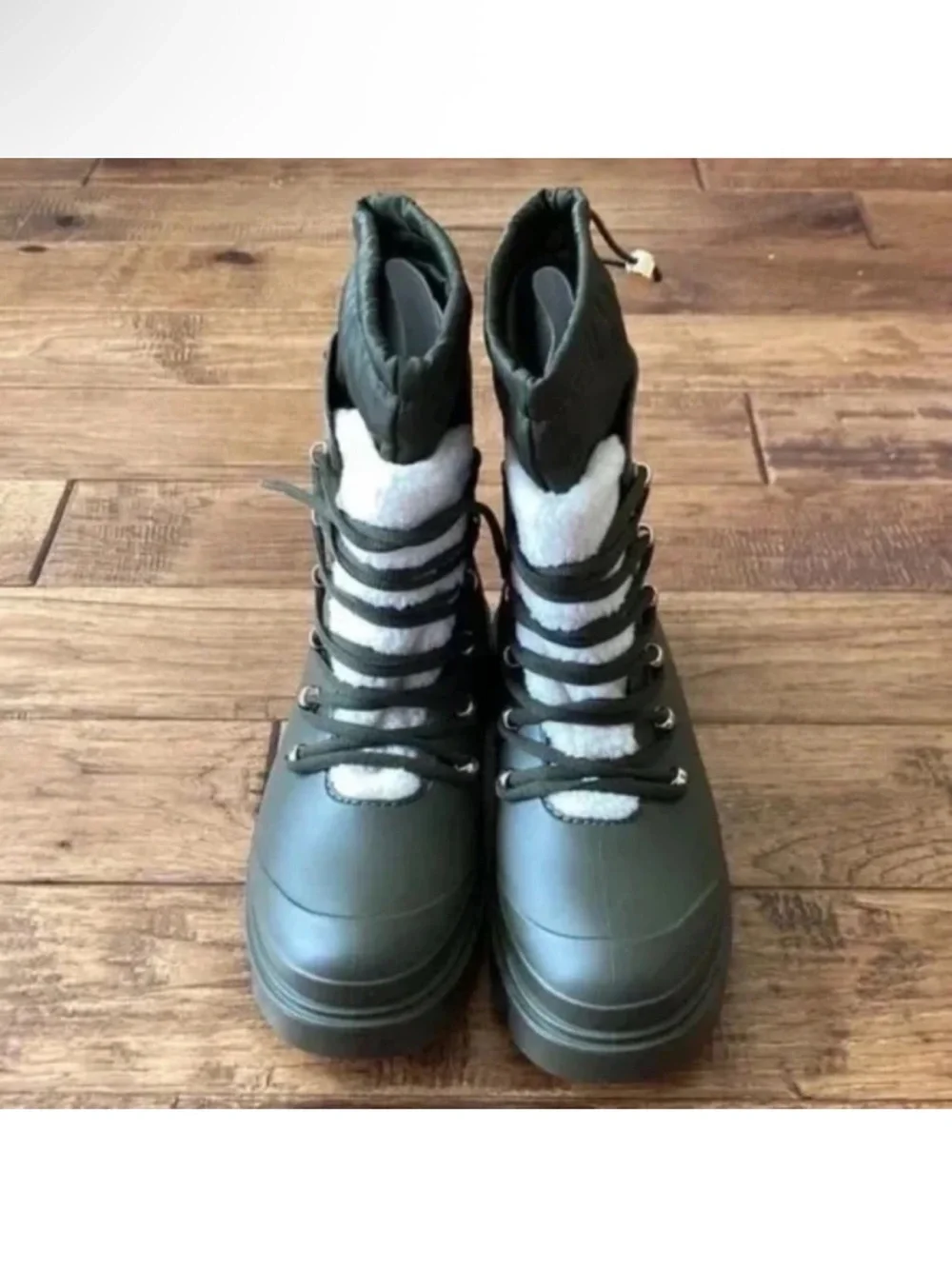 Marc Fisher Freely Lace-Up Lug Sole Boots Dark Green Size 8 NEW in Box NIB